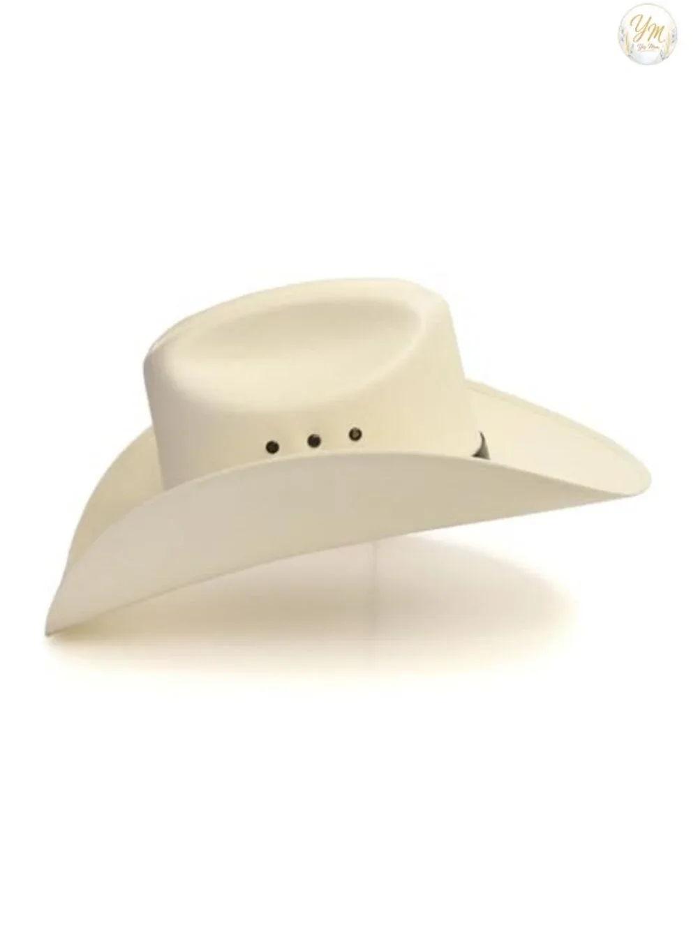 Straw Cowboy Hat Cattleman Style with Black Hat Band and Silver Conchos for Men